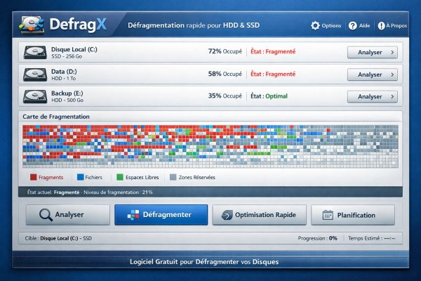 Auslogic Disk Defrag en version récente ou V8.0.24 (Photo non contractuelle)