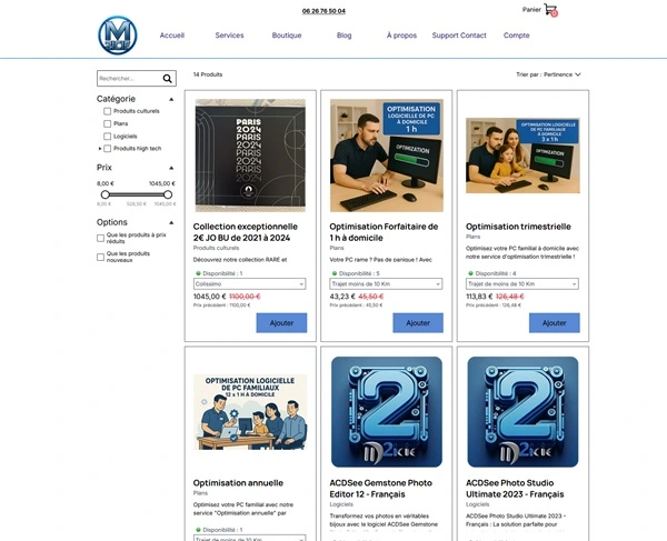 M'2ICIE (Site vitrine & e-commerce)