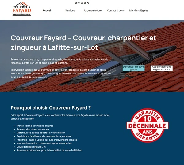 Couvreur Fayard à Laffitte-sur-Lot